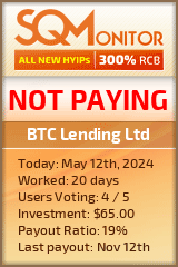 BTC Lending Ltd HYIP Status Button