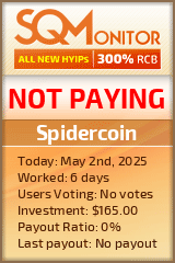 Spidercoin HYIP Status Button