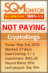 CryptoKings HYIP Status Button