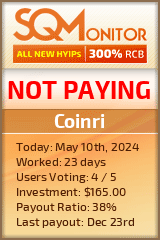 Coinri HYIP Status Button