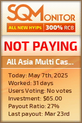 All Asia Multi Cash Centre HYIP Status Button