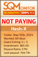 Hash-X HYIP Status Button