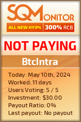 BtcIntra HYIP Status Button