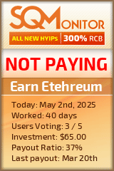 Earn Etehreum HYIP Status Button