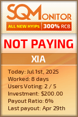 XIA HYIP Status Button