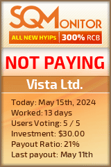 Vista Ltd. HYIP Status Button