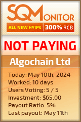 Algochain Ltd HYIP Status Button