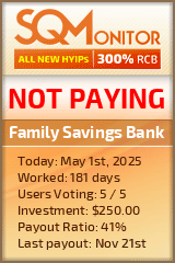 Family Savings Bank HYIP Status Button