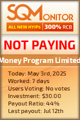 Money Program Limited HYIP Status Button