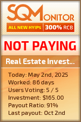 Real Estate Investment Business LTD HYIP Status Button