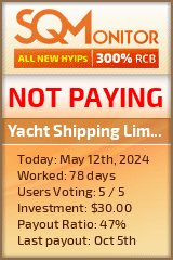 Yacht Shipping Limited HYIP Status Button