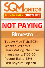 Binvesto HYIP Status Button