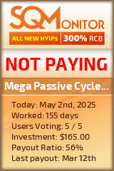 Mega Passive Cycler Ltd HYIP Status Button