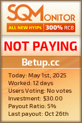 Betup.cc HYIP Status Button