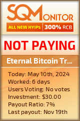 Eternal Bitcoin Trading HYIP Status Button