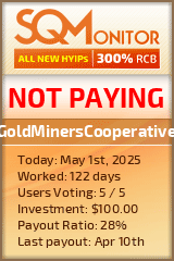 GoldMinersCooperative HYIP Status Button