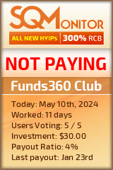 Funds360 Club HYIP Status Button