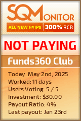 Funds360 Club HYIP Status Button