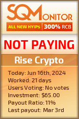 Rise Crypto HYIP Status Button