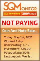 Coin And Note Sales Limited HYIP Status Button