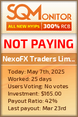 NexoFX Traders Limited HYIP Status Button