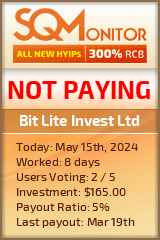 Bit Lite Invest Ltd HYIP Status Button
