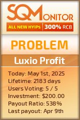 Luxio Profit HYIP Status Button