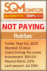 RubSec HYIP Status Button