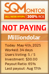 Milliondolar HYIP Status Button