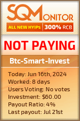 Btc-Smart-Invest HYIP Status Button