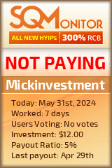 Mickinvestment HYIP Status Button