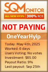 OneYearHyip HYIP Status Button