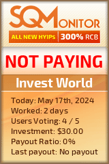 Invest World HYIP Status Button