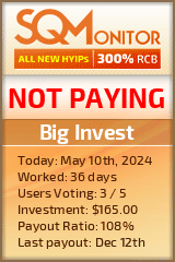 Big Invest HYIP Status Button