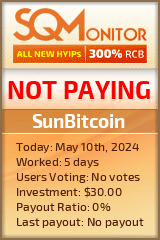 SunBitcoin HYIP Status Button