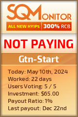 Gtn-Start HYIP Status Button