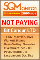 Bit Concur LTD HYIP Status Button