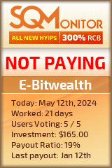 E-Bitwealth HYIP Status Button