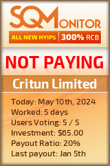 Critun Limited HYIP Status Button