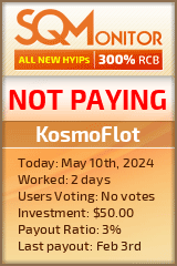 KosmoFlot HYIP Status Button