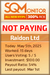 Raidon Ltd HYIP Status Button