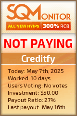 Creditfy HYIP Status Button