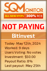 Bitinvest HYIP Status Button