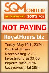 RoyalHours.biz HYIP Status Button