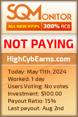 HighCybEarns.com HYIP Status Button