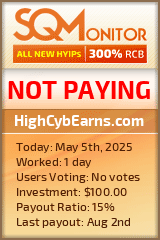 HighCybEarns.com HYIP Status Button