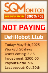 DefiRobot.Club HYIP Status Button