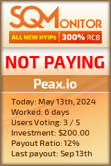 Peax.io HYIP Status Button
