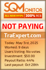 TraExpert.com HYIP Status Button