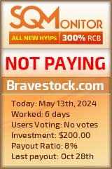 Bravestock.com HYIP Status Button